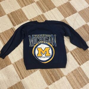 Vintage University Of Michigan Wolverines Navy Crewneck Sweater